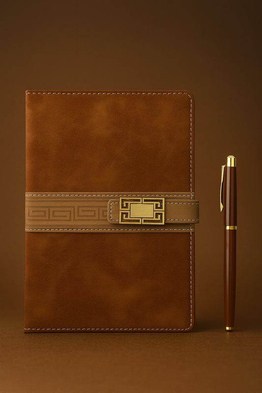 Taba Rengi Ajanda Defter & Tükenmez Kalem